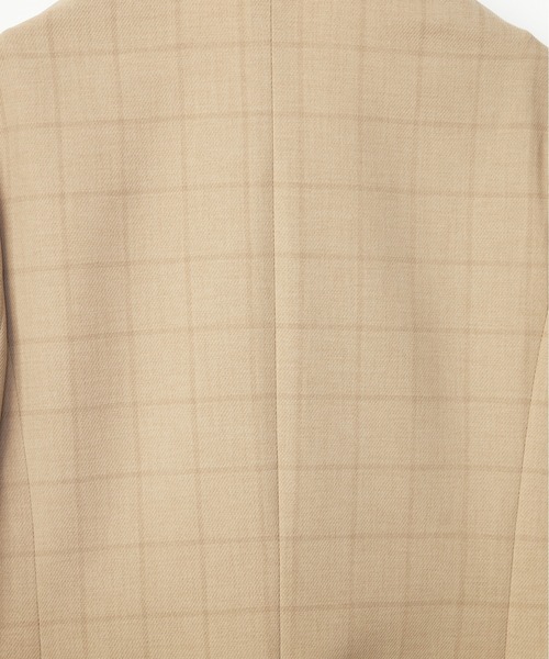 INED CLARO（イネドクラロ）の「【洗えるセットアップ】シャドーブロックチェック柄ジャケット（スーツジャケット・レディース・ベージュ/ネイビー・7号/9号/11号）」の5枚目の写真