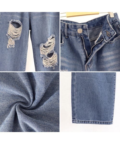Miniministore(ミニミニストア)の「ダメージデニムパンツ クラッシュジーンズ(デニムパンツ・レディース・インディゴブルー/サックスブルー・S/M/XL/L)」の6枚目の写真