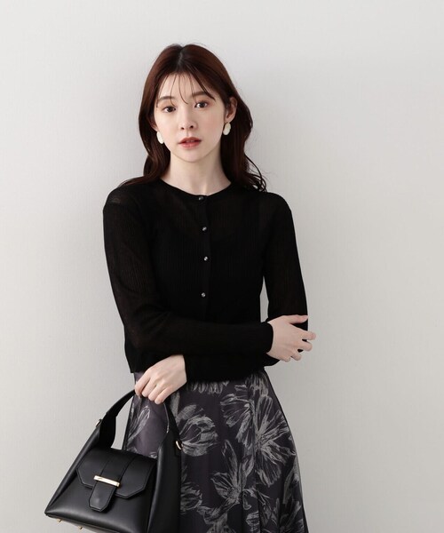 PROPORTION BODY DRESSING（プロポーションボディドレッシング）の「シアーリブショートカーディガン / 1214174300（カーディガン/ボレロ・レディース・ベージュ/ブラック/レッド/イエロー/ホワイト系その他・FREE）」の9枚目の写真