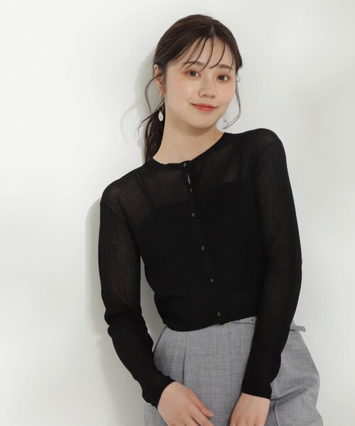 PROPORTION BODY DRESSING（プロポーションボディドレッシング）の「シアーリブショートカーディガン / 1214174300（カーディガン/ボレロ・レディース・ベージュ/ブラック/レッド/イエロー/ホワイト系その他・FREE）」の13枚目の写真