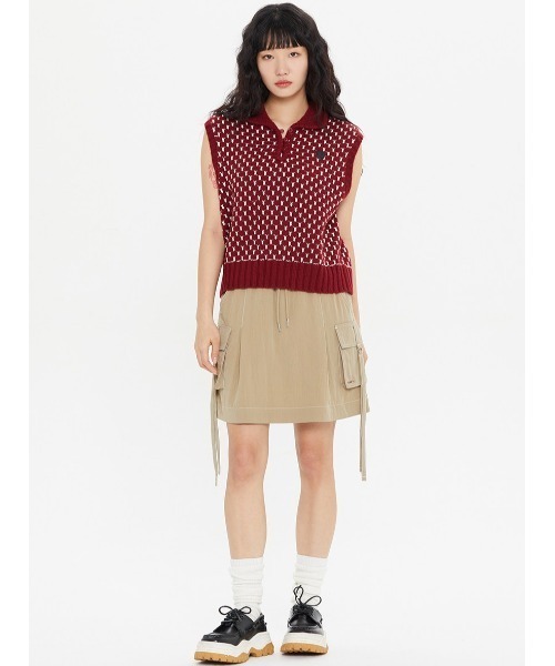 ROMANTIC CROWN(ロマンティッククラウン)の「A'GEM/9 × .kom『ROMANTIC CROWN/ロマンティッククラウン』TWO TONE PATTERN VEST/パターンベスト(ベスト・レディース・ブラック/ボルドー・M/S)」の12枚目の写真