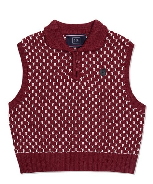 ROMANTIC CROWN(ロマンティッククラウン)の「A'GEM/9 × .kom『ROMANTIC CROWN/ロマンティッククラウン』TWO TONE PATTERN VEST/パターンベスト(ベスト・レディース・ブラック/ボルドー・M/S)」の10枚目の写真