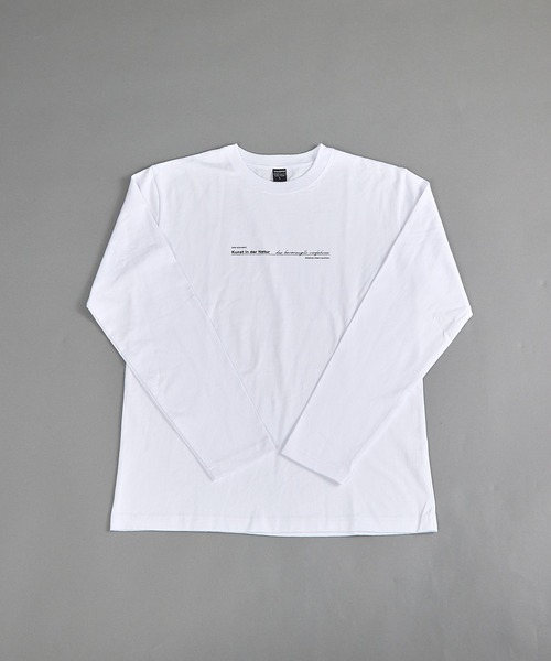 VIBGYOR(ヴィブジョー)の「ヘヴィウェイト天竺 プリント 長袖 クルーネック(Tシャツ/カットソー・メンズ・ホワイト/ブラック/ミント・MEDIUM/LARGE)」の1枚目の写真