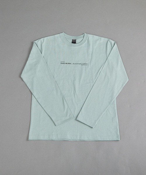 VIBGYOR(ヴィブジョー)の「ヘヴィウェイト天竺 プリント 長袖 クルーネック(Tシャツ/カットソー・メンズ・ホワイト/ブラック/ミント・MEDIUM/LARGE)」の3枚目の写真