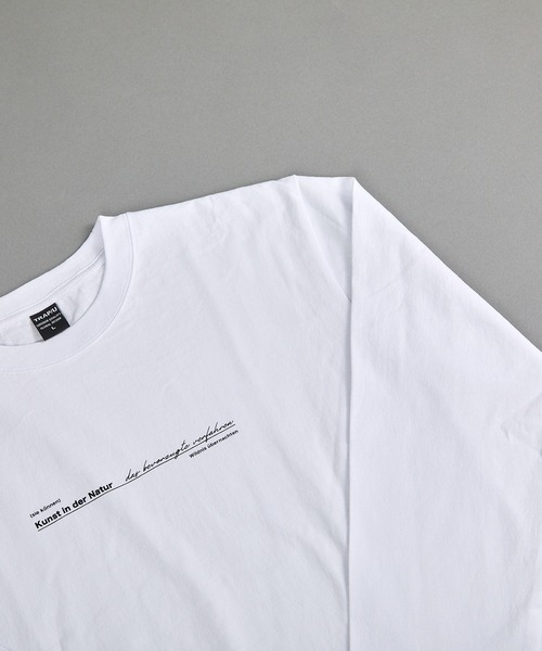 VIBGYOR(ヴィブジョー)の「ヘヴィウェイト天竺 プリント 長袖 クルーネック(Tシャツ/カットソー・メンズ・ホワイト/ブラック/ミント・MEDIUM/LARGE)」の5枚目の写真
