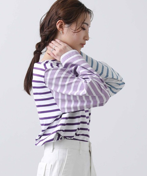 LEMINOR（ルミノール）の「別注ルミノアボーダーカットソー（Tシャツ/カットソー・レディース・ピンク/イエロー/パープル系・FREE）」の9枚目の写真