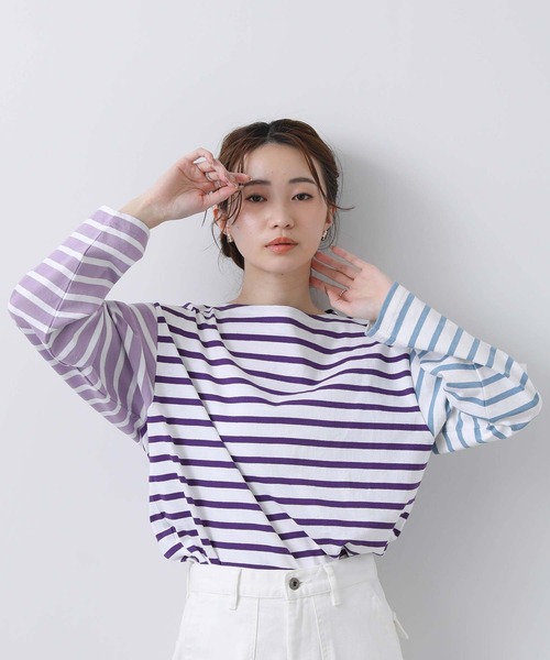 LEMINOR（ルミノール）の「別注ルミノアボーダーカットソー（Tシャツ/カットソー・レディース・ピンク/イエロー/パープル系・FREE）」の11枚目の写真