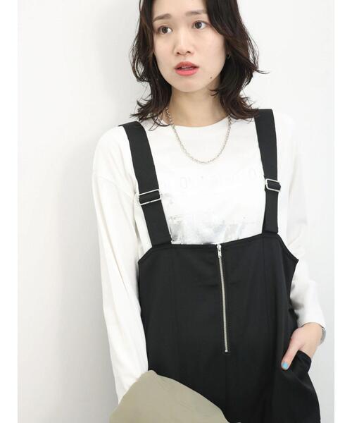 Samansa Mos2 blue（サマンサモスモスブルー）の「ファスナー付ジャンパースカート（ワンピース・レディース・グレー/ブラック/ライトベージュ・F）」の13枚目の写真