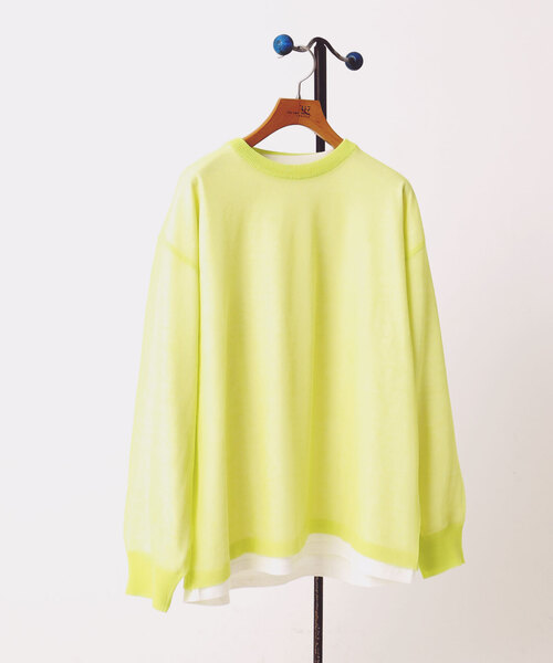 417 EDIFICE（フォーワンセブンエディフィス）の「”ニット1枚 カットソー1枚のセット” テンジク×メッシュニット（Tシャツ/カットソー・メンズ・マルチ/ブルー/ベージュ/イエロー/その他1・MEDIUM/LARGE）」の18枚目の写真