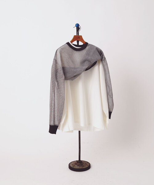 417 EDIFICE（フォーワンセブンエディフィス）の「”ニット1枚 カットソー1枚のセット” テンジク×メッシュニット（Tシャツ/カットソー・メンズ・マルチ/ブルー/ベージュ/イエロー/その他1・MEDIUM/LARGE）」の21枚目の写真