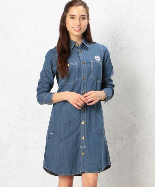 Lee（リー）の「LEE（リー） C WORK ワンピース◆（ワンピース・レディース・オリーブ/ネイビー・MEDIUM/SMALL）」の2枚目の写真