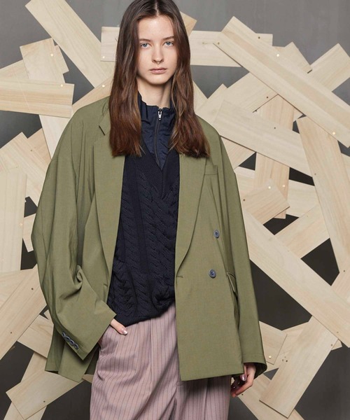MAISON SPECIAL(メゾンスペシャル)の「《UNISEX》【LIMITED EDITION】Prime-Over Double Tailored Jacket/プライムオーバーダブルテーラードジャケット【MAISON SPECIAL/メゾンスペシャル】■セットアップ対応■(テーラードジャケット・メンズ・ダークブラック/グレー/チャコールグレー/ブラック/カーキ/ライトグレー・1/2)」の6枚目の写真