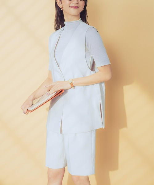 Tuche(トゥシェ)の「Tuche/トゥシェ ストレッチパンツ ダブルクロス ショートパンツ(その他パンツ・レディース・ネイビー/クリーム/ブラック・MEDIUM/LARGE)」の1枚目の写真