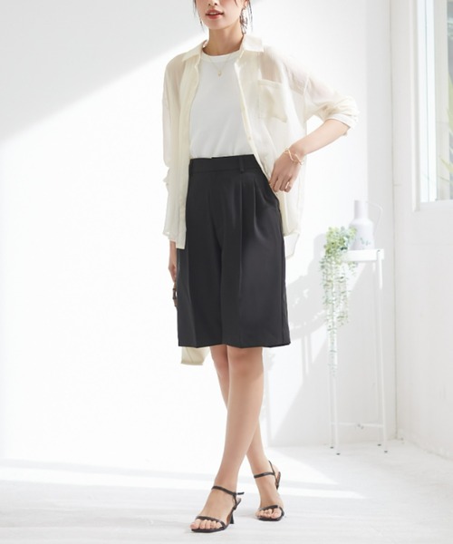 Tuche(トゥシェ)の「Tuche/トゥシェ ストレッチパンツ ダブルクロス ショートパンツ(その他パンツ・レディース・ネイビー/クリーム/ブラック・MEDIUM/LARGE)」の5枚目の写真