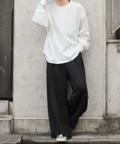 NILWAY（ニルウェイ）の「コットンベーシックロンT（Tシャツ/カットソー・メンズ・ブラック/チャコールグレー/ホワイト/オートミール・MEDIUM/LARGE）」の13枚目の写真