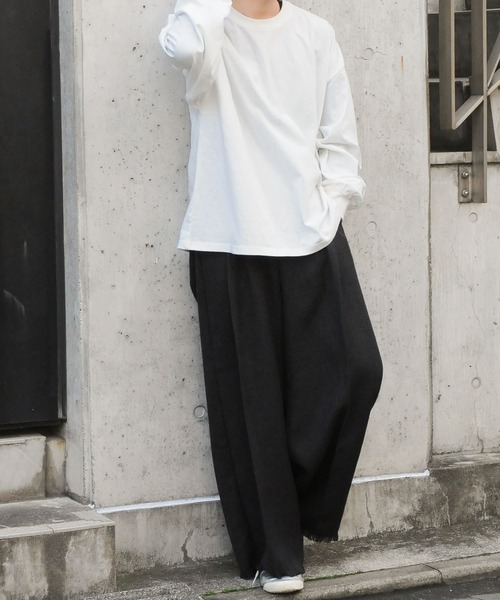 NILWAY（ニルウェイ）の「コットンベーシックロンT（Tシャツ/カットソー・メンズ・ブラック/チャコールグレー/ホワイト/オートミール・MEDIUM/LARGE）」の14枚目の写真