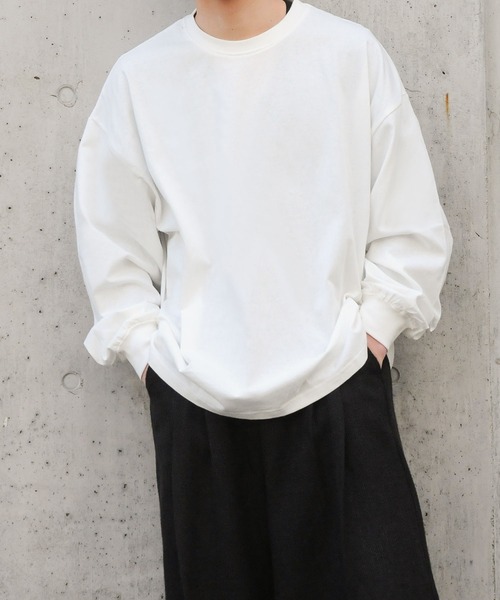 NILWAY（ニルウェイ）の「コットンベーシックロンT（Tシャツ/カットソー・メンズ・ブラック/チャコールグレー/ホワイト/オートミール・MEDIUM/LARGE）」の15枚目の写真