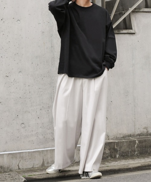 NILWAY（ニルウェイ）の「コットンベーシックロンT（Tシャツ/カットソー・メンズ・ブラック/チャコールグレー/ホワイト/オートミール・MEDIUM/LARGE）」の17枚目の写真