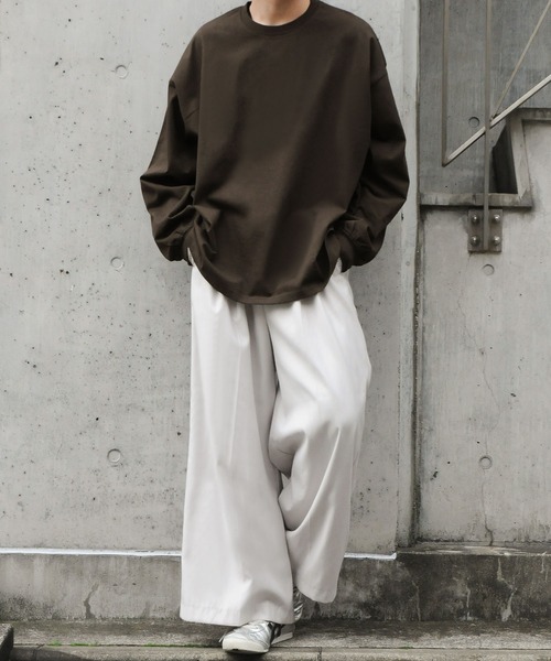 NILWAY（ニルウェイ）の「コットンベーシックロンT（Tシャツ/カットソー・メンズ・ブラック/チャコールグレー/ホワイト/オートミール・MEDIUM/LARGE）」の20枚目の写真