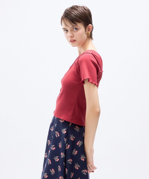 DEICY(デイシー)の「アシメストラップカットソー(Tシャツ/カットソー・レディース・レッド/オフホワイト/アイボリー・FREE)」の5枚目の写真