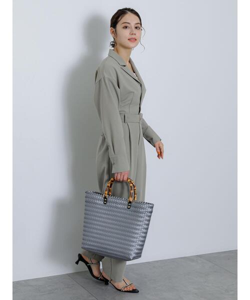Te chichi(テチチ)の「バンブーハンドルコード編みトートバッグ(ハンドバッグ・レディース・ブラウン/イエロー/グレー・F)」の6枚目の写真