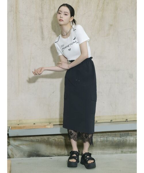 MURUA（ムルーア）の「レーシングミニTシャツ（Tシャツ/カットソー・レディース・ブラック/ホワイト・FREE）」の8枚目の写真