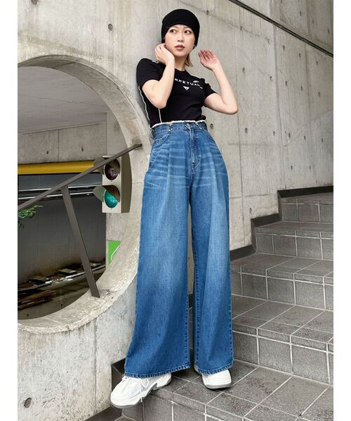 MURUA（ムルーア）の「レーシングミニTシャツ（Tシャツ/カットソー・レディース・ブラック/ホワイト・FREE）」の11枚目の写真