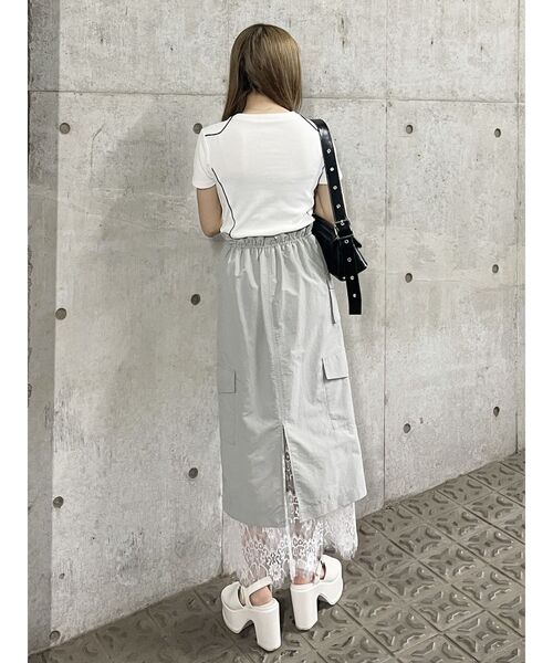 MURUA（ムルーア）の「レーシングミニTシャツ（Tシャツ/カットソー・レディース・ブラック/ホワイト・FREE）」の22枚目の写真