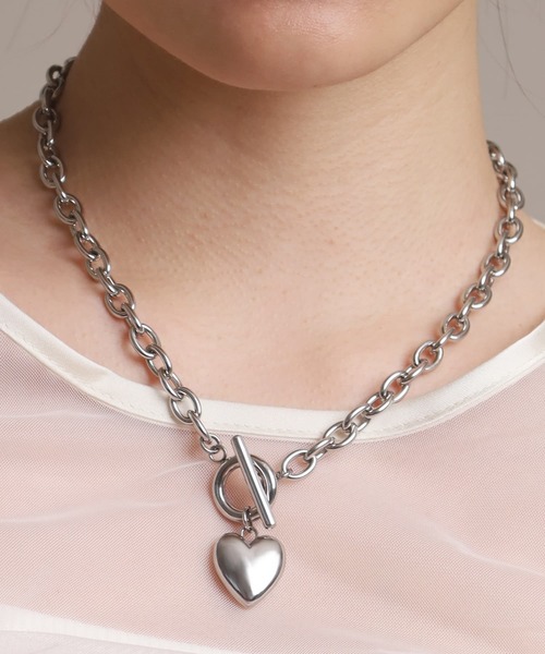 LHME（エルエイチエムイー）の「【WEB限定】“Moment”ポイントハートチャンキーネックレス/サージカルステンレス（金属アレルギー対応）【LHME / エルエイチエムイー】（ネックレス・レディース・シルバー・45cm）」の14枚目の写真