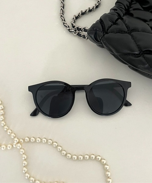 prose verse（プロズヴェール）の「ボストンフレームサングラス（サングラス・レディース・ブラック/ピンクベージュ・ﾌﾘ-）」の3枚目の写真