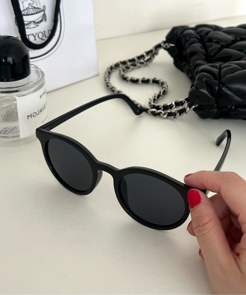 prose verse（プロズヴェール）の「ボストンフレームサングラス（サングラス・レディース・ブラック/ピンクベージュ・ﾌﾘ-）」の4枚目の写真