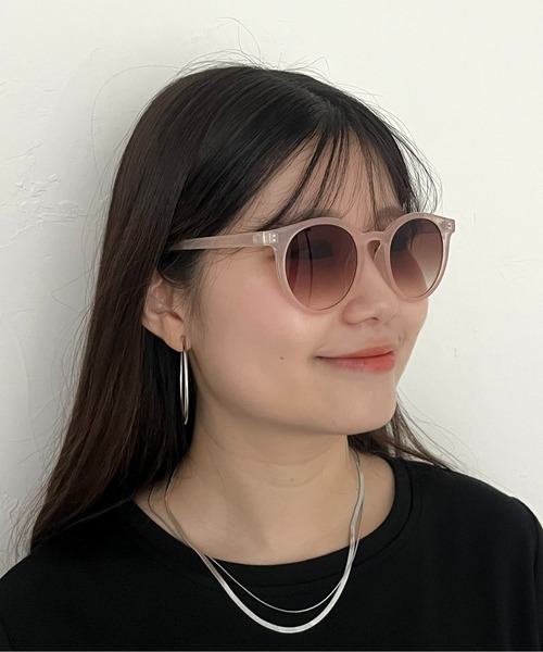 prose verse（プロズヴェール）の「ボストンフレームサングラス（サングラス・レディース・ブラック/ピンクベージュ・ﾌﾘ-）」の11枚目の写真