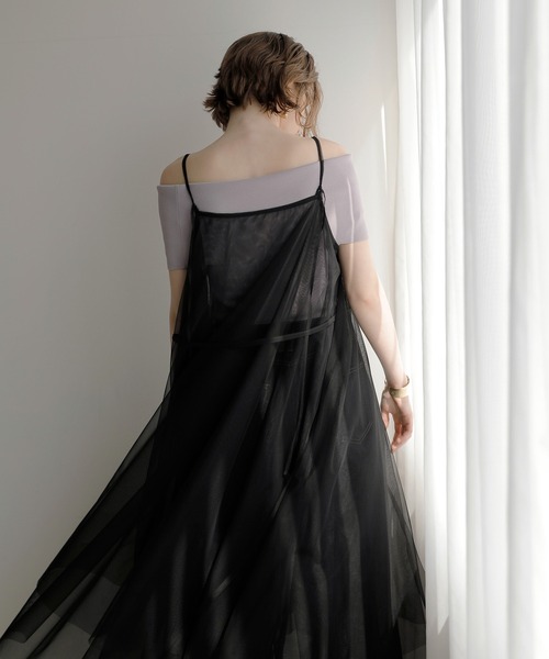 MIELI INVARIANT(ミエリインヴァリアント)の「Mesh Sheer Layer Dress(ワンピース・レディース・ホワイト/ブラック・FREE)」の18枚目の写真
