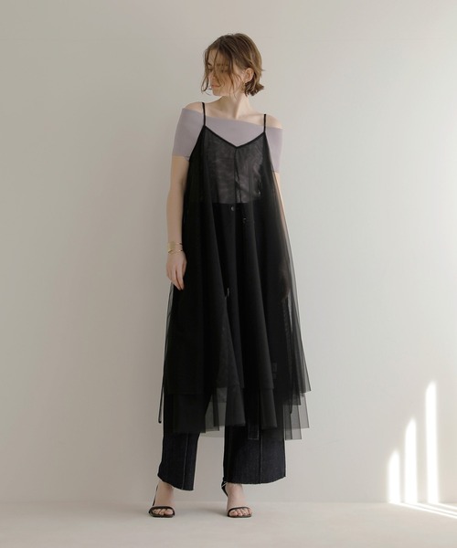 MIELI INVARIANT(ミエリインヴァリアント)の「Mesh Sheer Layer Dress(ワンピース・レディース・ホワイト/ブラック・FREE)」の20枚目の写真