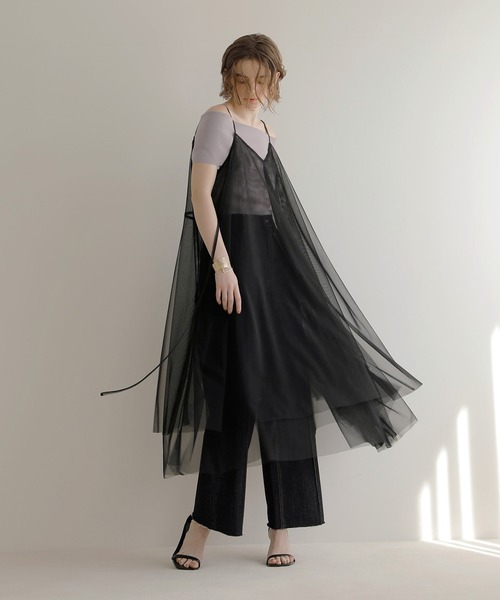 MIELI INVARIANT(ミエリインヴァリアント)の「Mesh Sheer Layer Dress(ワンピース・レディース・ホワイト/ブラック・FREE)」の21枚目の写真