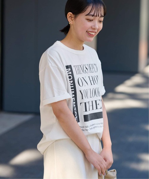 FRAMeWORK(フレームワーク)の「≪追加≫PRINT TEE2(Tシャツ/カットソー・レディース・チャコールグレー/ホワイト・FREE)」の6枚目の写真