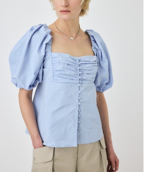 セール】OPEN NECK GATHER ブラウス（シャツ/ブラウス）｜MOUSSY