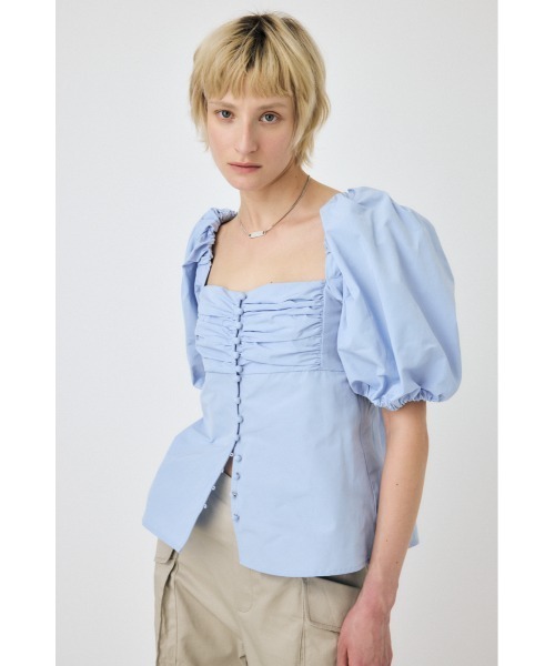 MOUSSY（マウジー）の「OPEN NECK GATHER ブラウス（シャツ
