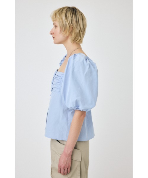 MOUSSY(マウジー)の「OPEN NECK GATHER ブラウス(シャツ/ブラウス・レディース・ブラック/ライトブルー/ホワイト・1/2)」の11枚目の写真