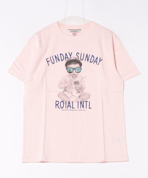 roial（ロイアル）の「DESIGN TEE/ROIAL(ロイアル)スタンダードフィットベイビープリント半袖カットソー（Tシャツ/カットソー・メンズ・オートミール/チャコールグレー/ホワイト/ベージュ/スミクロ/ライトピンク・MEDIUM/LARGE/SMALL/X-LARGE）」の6枚目の写真