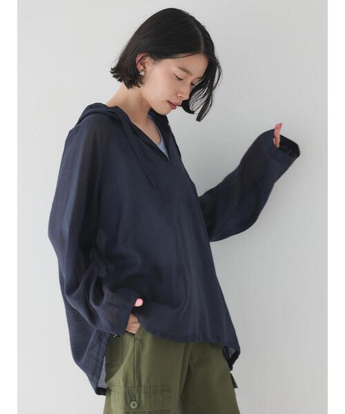 AMERICAN HOLIC(アメリカンホリック)の「接触冷感シアーアノラックパーカー(シャツ/ブラウス・レディース・ネイビー/ライトベージュ・M/L)」の7枚目の写真