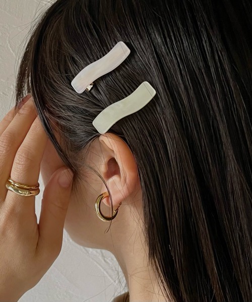 tone（トーン）の「【Kukulu TOKYO】ウェーブ ミニクリップ (３本セット）（バレッタ/ヘアクリップ・レディース・ホワイト系その他/ブラック系その他/イエロー系その他・FREE）」の6枚目の写真