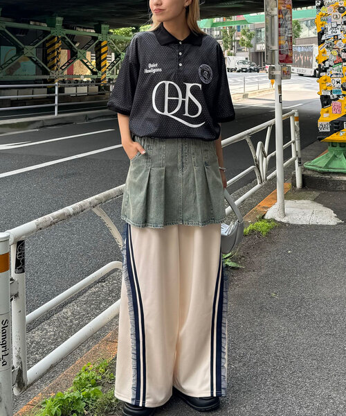 CIAOPANIC(チャオパニック)の「【ユニセックス】襟付きフットボールゲームシャツ(Tシャツ/カットソー・レディース・ホワイト/サックスブルー/ブラック・FREE)」の5枚目の写真