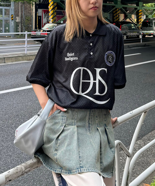 CIAOPANIC(チャオパニック)の「【ユニセックス】襟付きフットボールゲームシャツ(Tシャツ/カットソー・レディース・ホワイト/サックスブルー/ブラック・FREE)」の14枚目の写真