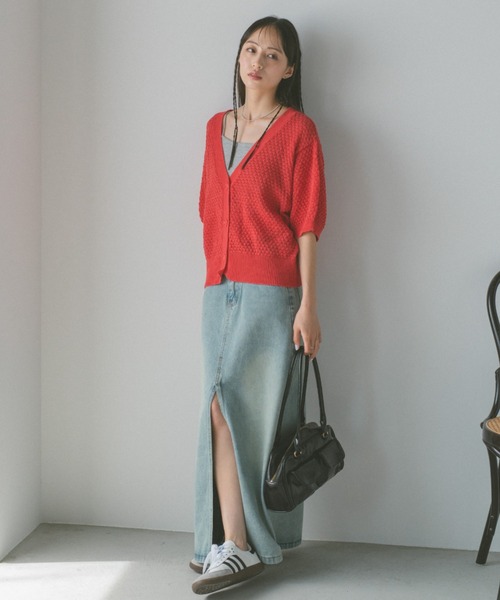 VANNIE U(ヴァニーユー)の「フロントスリットデニムスカート(デニムスカート・レディース・ブルー・FREE)」の21枚目の写真