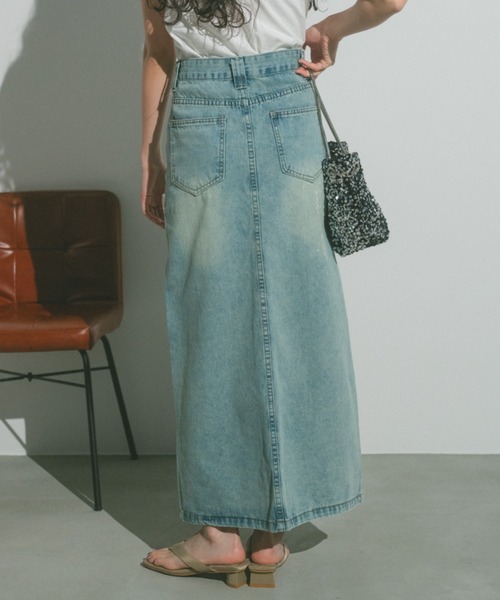 VANNIE U(ヴァニーユー)の「フロントスリットデニムスカート(デニムスカート・レディース・ブルー・FREE)」の7枚目の写真