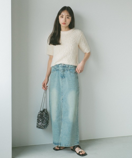 VANNIE U(ヴァニーユー)の「フロントスリットデニムスカート(デニムスカート・レディース・ブルー・FREE)」の14枚目の写真