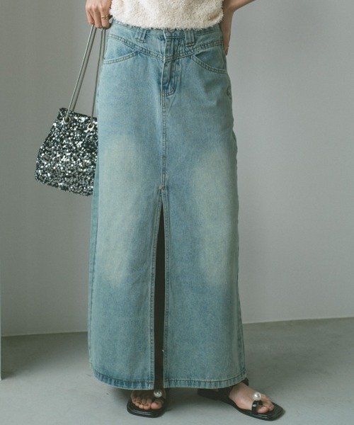 VANNIE U(ヴァニーユー)の「フロントスリットデニムスカート(デニムスカート・レディース・ブルー・FREE)」の12枚目の写真