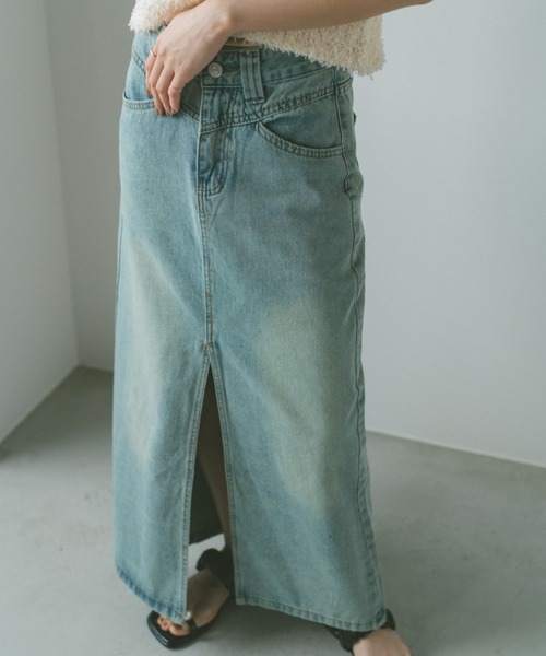 VANNIE U(ヴァニーユー)の「フロントスリットデニムスカート(デニムスカート・レディース・ブルー・FREE)」の15枚目の写真