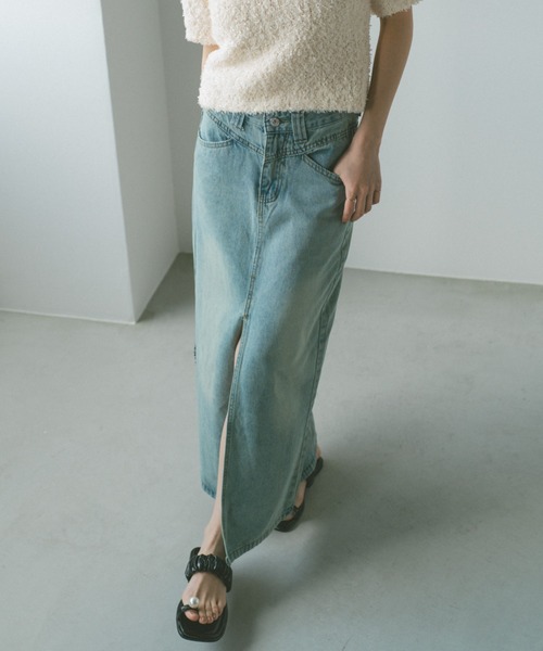 VANNIE U(ヴァニーユー)の「フロントスリットデニムスカート(デニムスカート・レディース・ブルー・FREE)」の13枚目の写真